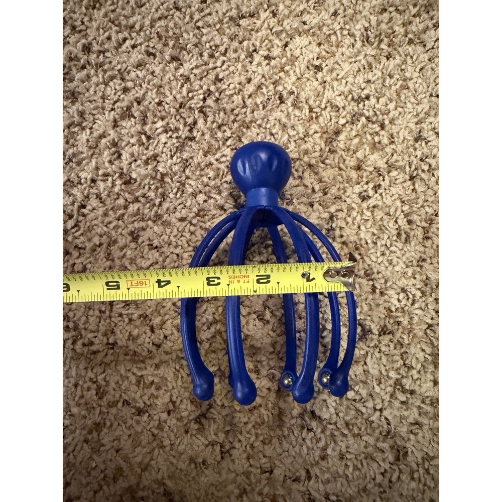 Blue Scalp Massager- Plastic, steel ball, Massage Head, Eight Legs - Picture 5 of 5